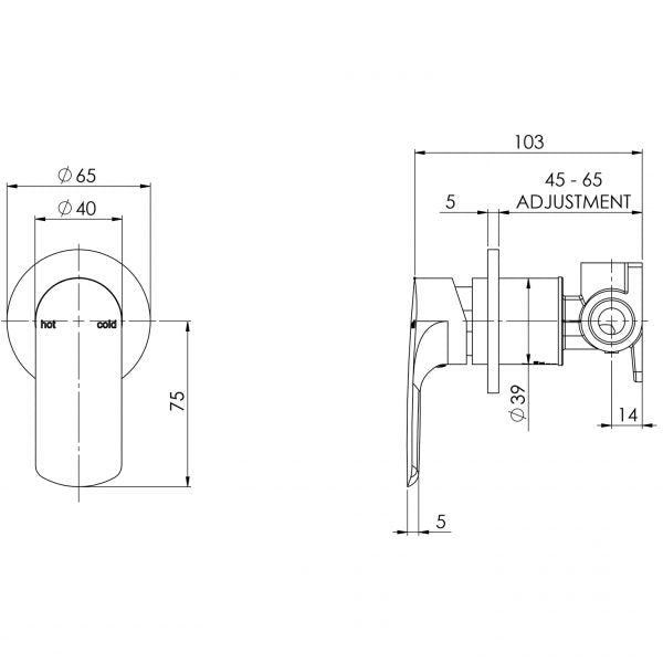 Subi Shower / Wall Mixer Chrome 10578000C
