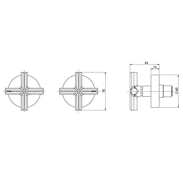 Vivid Slimline Plus Wall Top Assemblies Gun Metal 119-0600-30