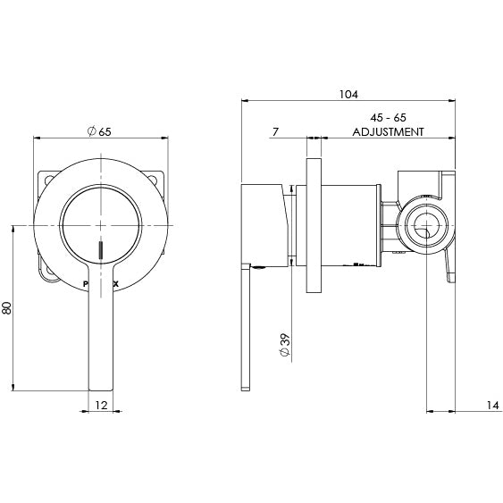 Lexi MKII Shower / Wall Mixer Brushed Nickel 123-7800-40