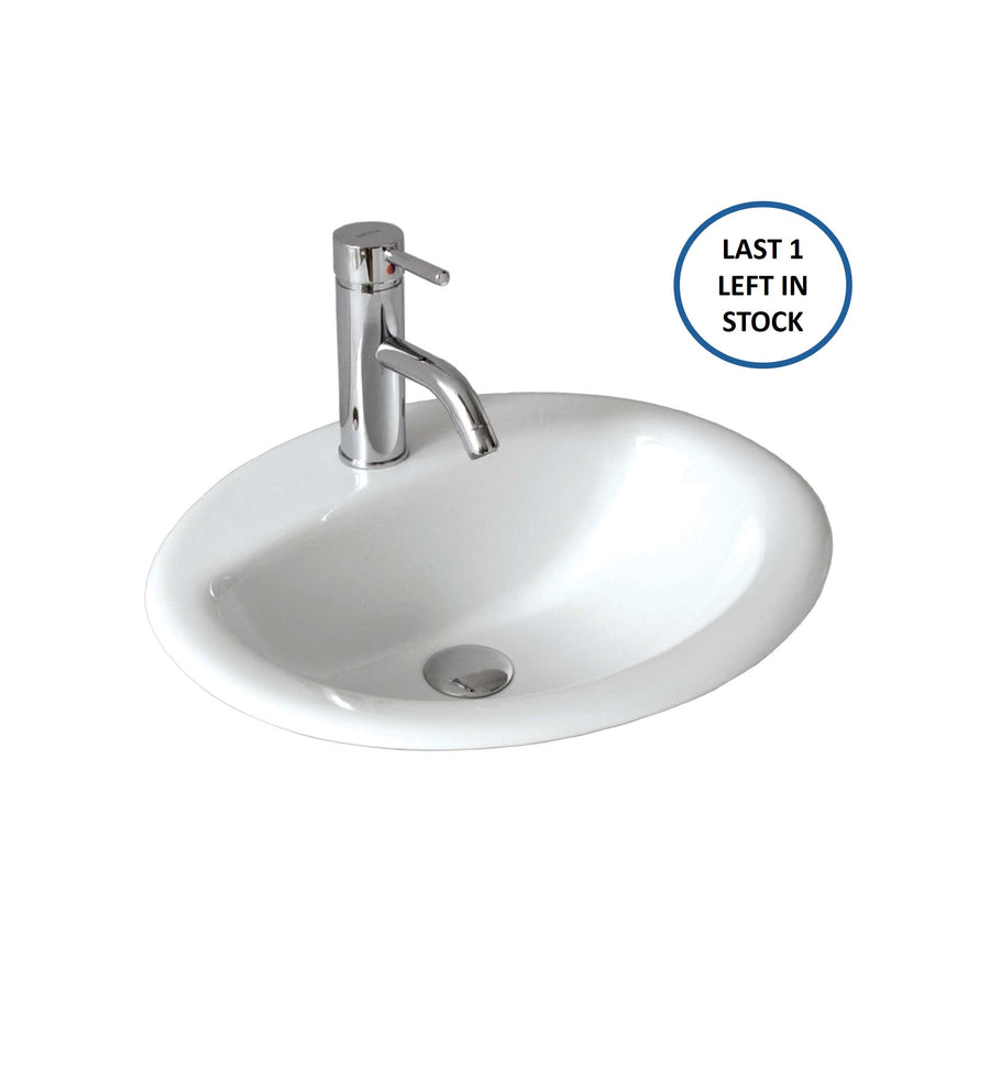 Chios 201 Basin Inset White With Overflow 3 Tap Hole (Tapware not incl.) 191468