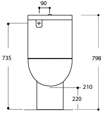 Argent Mode Back To Wall Toilet Suite Rear Water Entry KO060101S4RDB