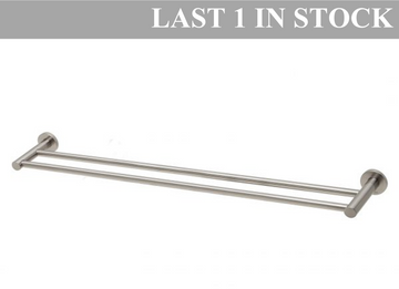 Radii Double Towel Rail 800mm Round Plate Brushed Nickel RA812 BN