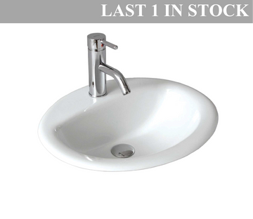 Chios 201 Basin Inset White With Overflow 3 Tap Hole (Tapware not incl.) 191468