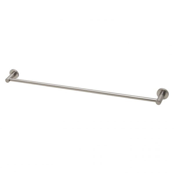 Radii Single Towel Rail 800mm Round Plate Brushed Nickel RA803 BN