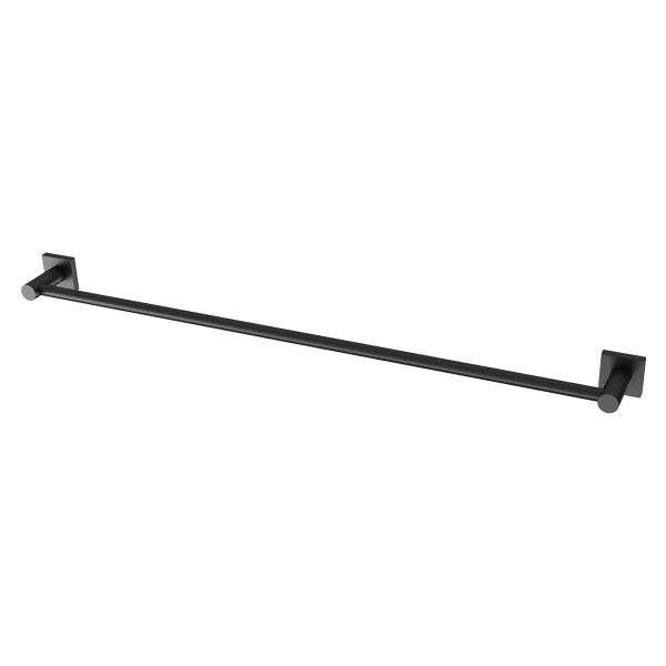 Radii Single Towel Rail 800mm Square Plate Matte Black RS803 MB
