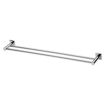 Radii Double Towel Rail 800mm Square Plate Chrome RS812 CHR
