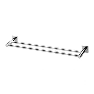 Radii Double Towel Rail 600mm Square Plate Chrome RS813 CHR