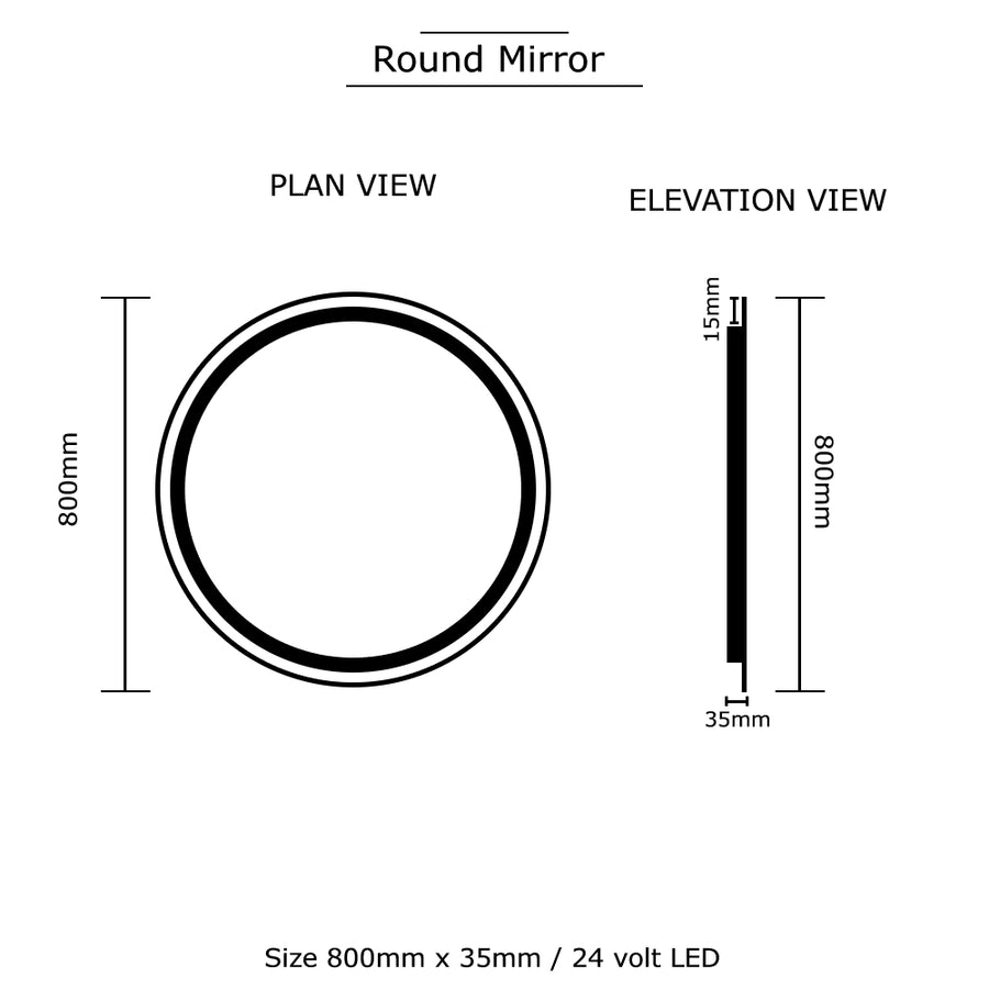 Mirror Round 800 MIRND800