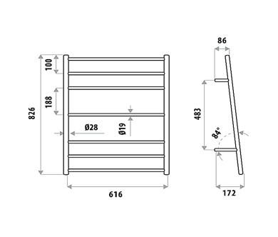 Ideal Towel Ladder - 7 Rung Chrome LTL501CP