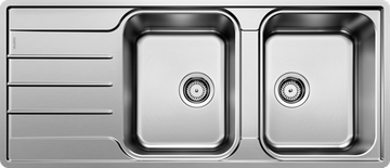 Lemis 8 S-If Double Right Hand Bowl Sink With Drainer 29 Litre Capacity Stainless Steel 526992